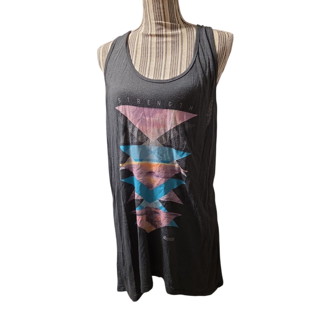 Reebok Gray Sleeveless Graphic Tank Top